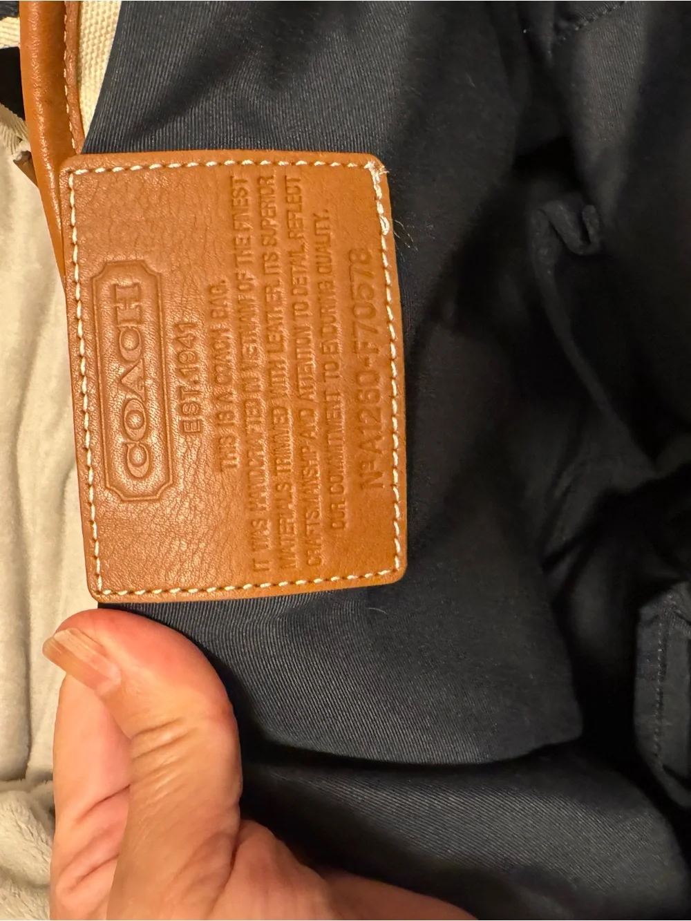 Coach Men’s Canvas & Leather Tote Bag in Cream and Brown